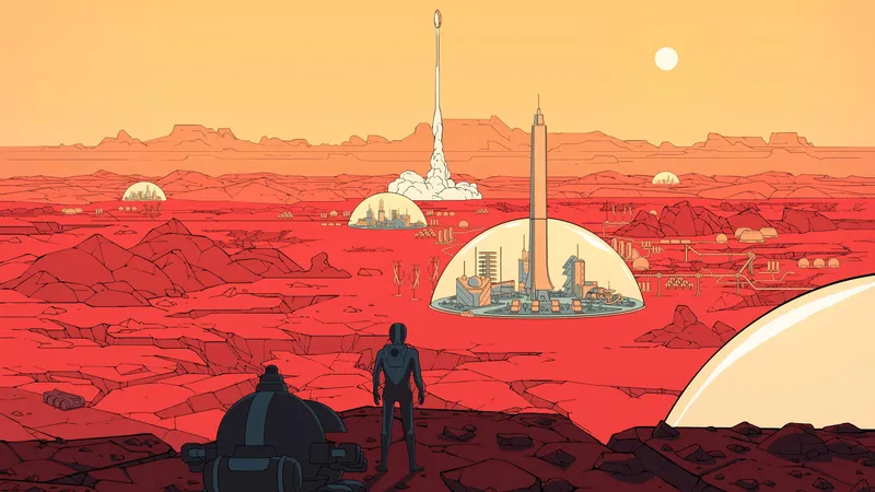 Spaceship and astronaut cartoon
