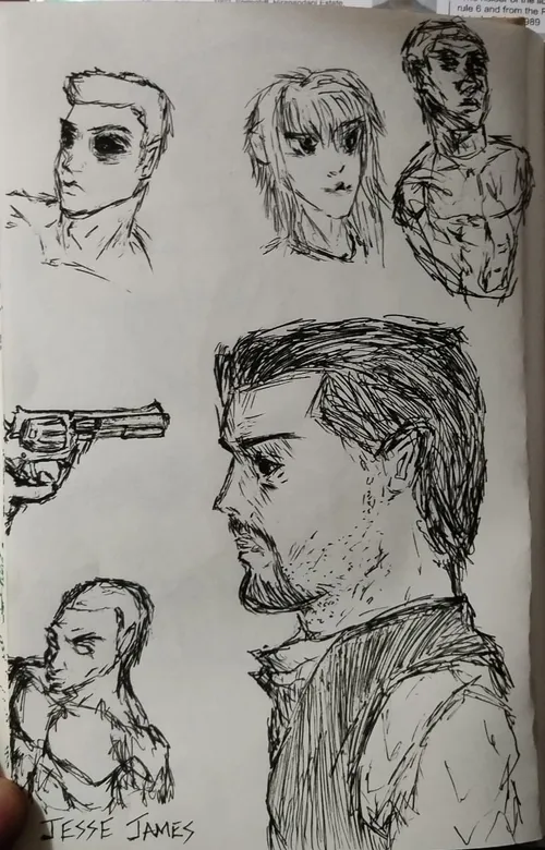 Jesse James character drawing