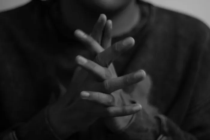 Monochrome hands photography