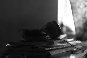 Monochrome headphones photography