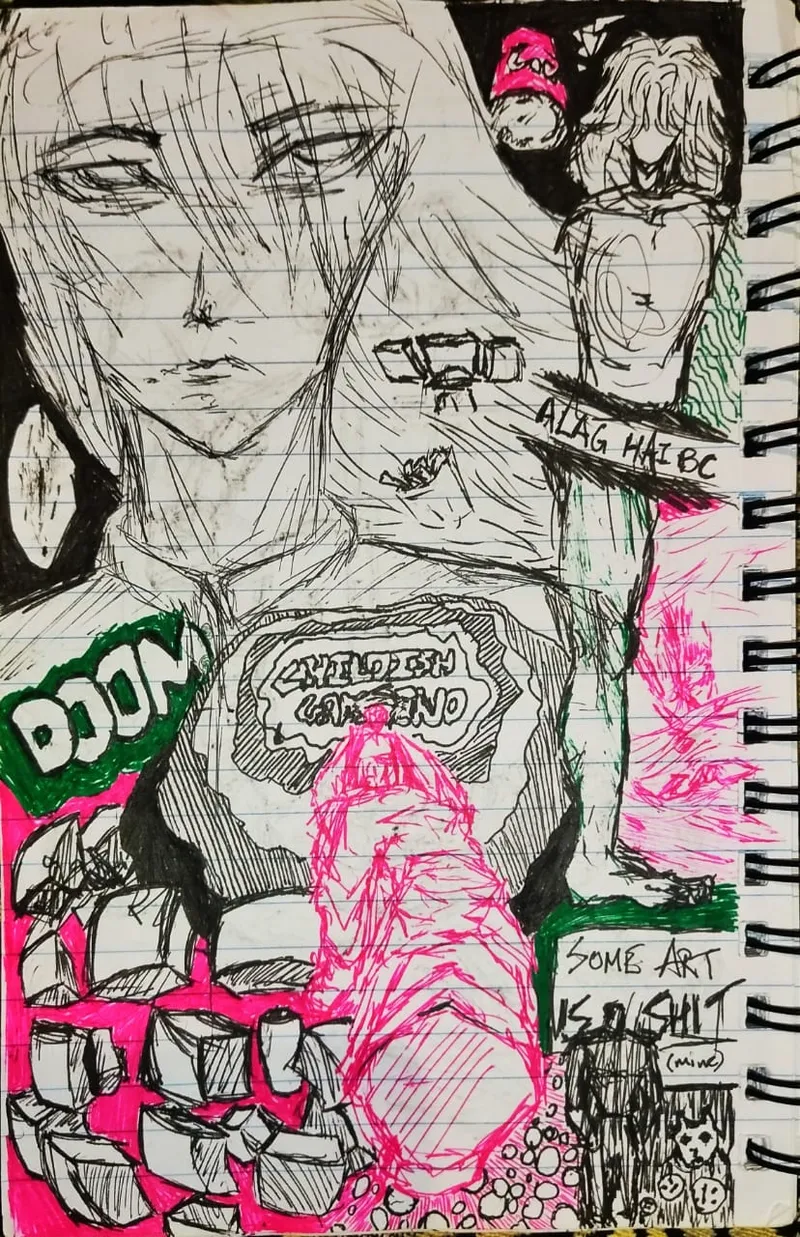 Pink character drawing