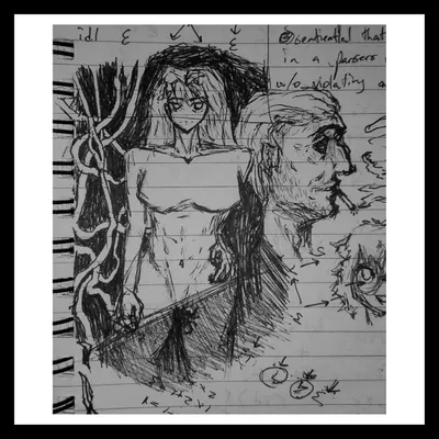 Woman portrait drawing
